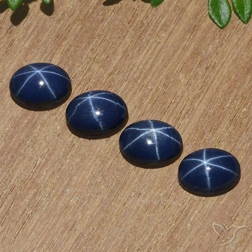 5.23ctw Naturale Blu navy Zaffiro stellato, Ovale, Opaco