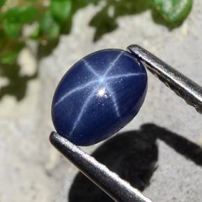 Zaffiro stellato Blu naturale da 0.85 ct, Taglio ovale, Opaco