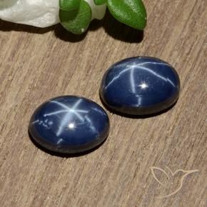 Zaffiro stellato naturale blu da 2,81 ct, taglio ovale, opaco