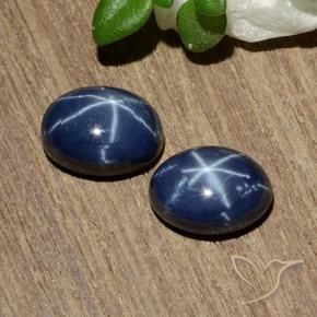 Zaffiro stellato naturale blu da 2,81 ct, taglio ovale, opaco