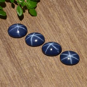Zaffiro stellato naturale blu da 3,54 ct, taglio ovale, opaco