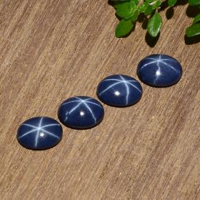 Zaffiro stellato naturale blu da 3,54 ct, taglio ovale, opaco