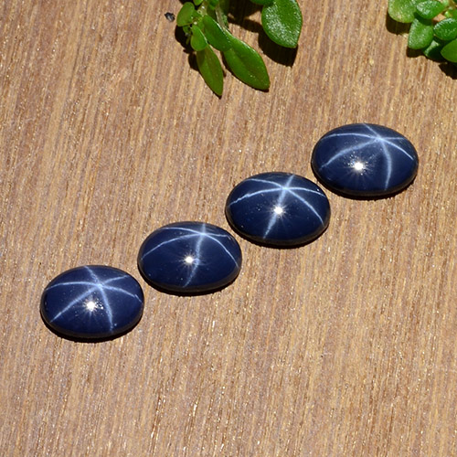 Zaffiro stellato naturale blu da 3,33 ct, taglio ovale, opaco