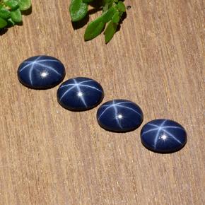 Zaffiro stellato naturale blu da 3,33 ct, taglio ovale, opaco