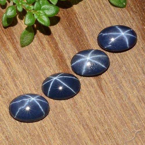 3.03ctw Naturale Blu scuro Zaffiro stellato, Ovale, Opaco