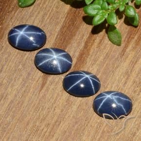 Gemme di Zaffiro stellato Blu scuro naturale da 3.03 ct, Ovale, Opaco