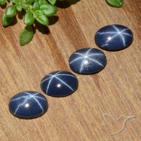 Gemme di Zaffiro stellato Blu scuro naturale da 3.03 ct, Ovale, Opaco