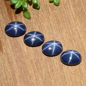 Gemme di Zaffiro stellato Blu navy naturale da 4.47 ct, Taglio ovale, Opaco