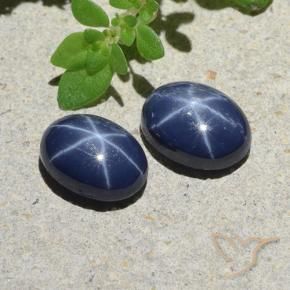 Gemme di Zaffiro stellato Blu scuro naturale da 2.72 ct, Taglio ovale, Opaco