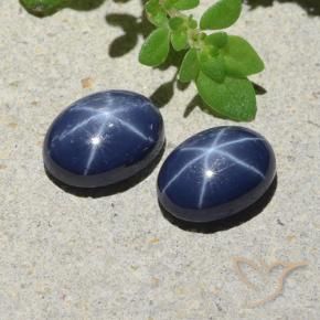 Gemme di Zaffiro stellato Blu scuro naturale da 2.72 ct, Taglio ovale, Opaco