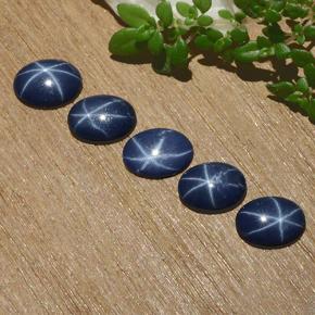 Zaffiro stellato naturale blu da 3,67 ct, taglio ovale, opaco