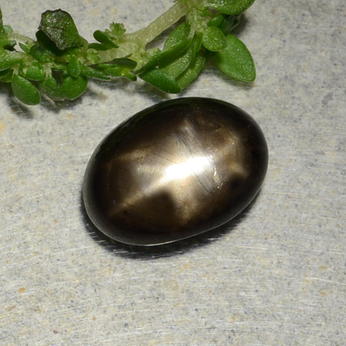 Zaffiro stellato naturale nero da 2,31 ct, taglio ovale, opaco