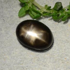 Zaffiro stellato naturale nero da 2,31 ct, taglio ovale, opaco