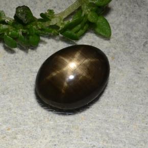 Zaffiro stellato naturale nero da 1,97 ct, taglio ovale, opaco