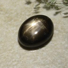 Zaffiro stellato naturale nero da 2,87 ct, taglio ovale, opaco
