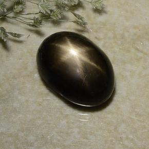Zaffiro stellato naturale nero da 3,10 ct, taglio ovale, opaco
