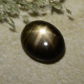 Zaffiro stellato naturale nero da 2,37 ct, taglio ovale, opaco