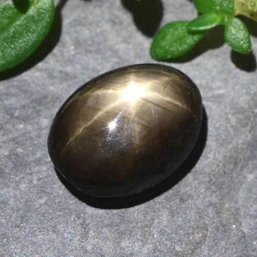 Zaffiro stellato Nero naturale da 2.55 ct, Taglio ovale, Opaco