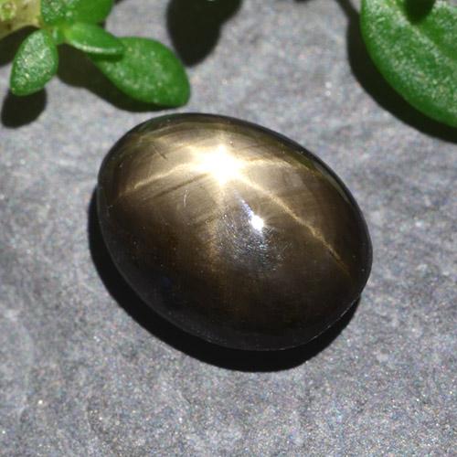 Zaffiro stellato Nero naturale da 2.55 ct, Taglio ovale, Opaco