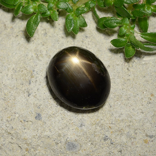 Zaffiro stellato Nero naturale da 2.51 ct, Taglio ovale, Opaco