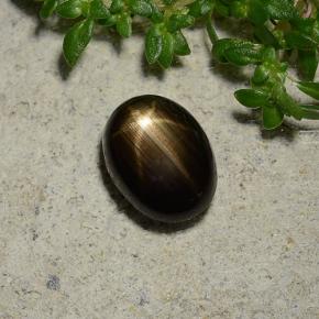 Zaffiro stellato naturale nero da 1,96 ct, taglio ovale, opaco