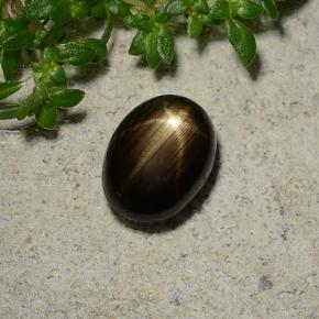 Zaffiro stellato naturale nero da 1,96 ct, taglio ovale, opaco