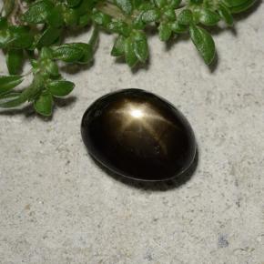 Zaffiro stellato naturale nero da 2,45 ct, taglio ovale, opaco