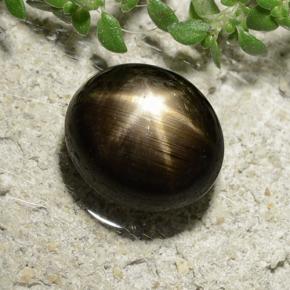 Zaffiro stellato naturale nero da 3,31 ct, taglio ovale, opaco