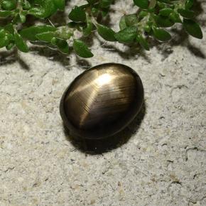Zaffiro stellato naturale nero da 2,10 ct, taglio ovale, opaco