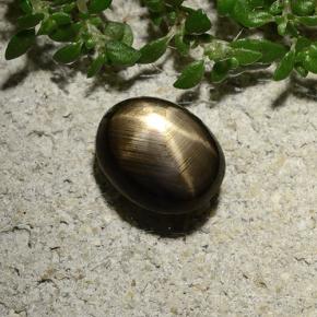 Zaffiro stellato naturale nero da 2,10 ct, taglio ovale, opaco