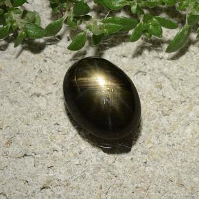 Zaffiro stellato naturale nero da 2,47 ct, taglio ovale, opaco