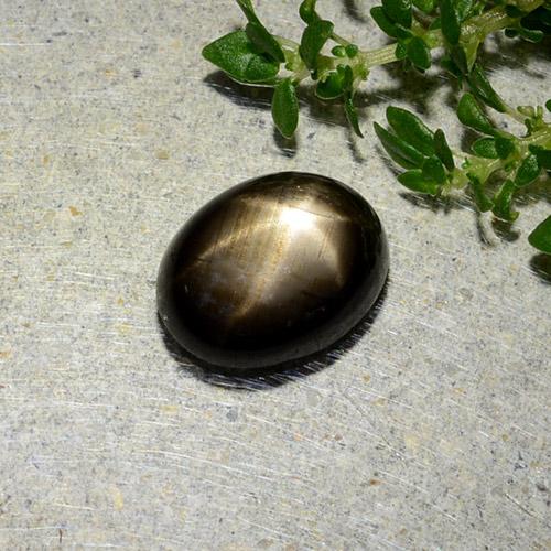 Zaffiro stellato naturale nero da 1,97 ct, taglio ovale, opaco