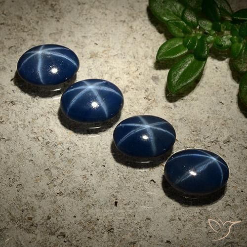 Gemme di Zaffiro stellato Blu scuro naturale da 2.89 ct, Ovale, Opaco