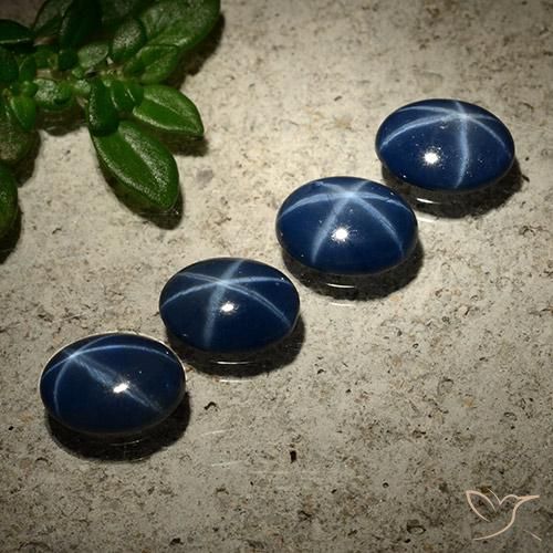 Gemme di Zaffiro stellato Blu scuro naturale da 2.89 ct, Ovale, Opaco