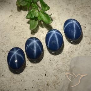 Gemme di Zaffiro stellato Blu scuro profondo naturale da 2.84 ct, Ovale, Opaco