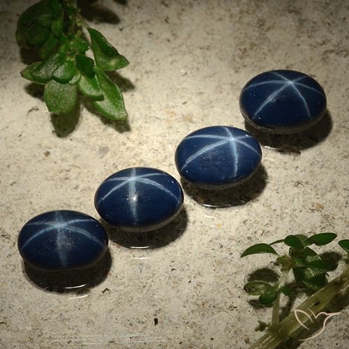 5.89ctw Naturale Blu scuro profondo Zaffiro stellato, Ovale, Opaco
