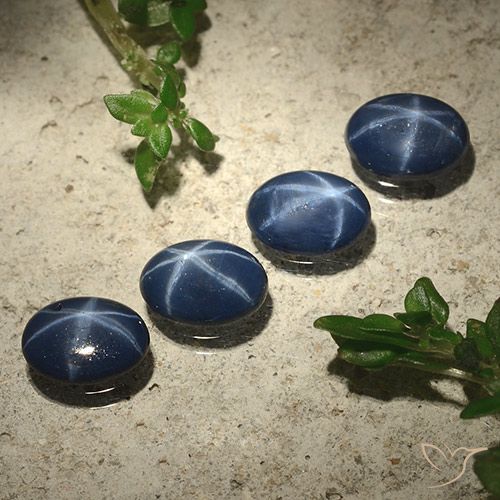 2.89ctw Naturale Blu scuro Zaffiro stellato, Ovale, Opaco