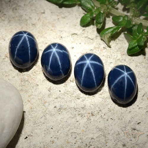 Gemme di Zaffiro stellato Blu scuro profondo naturale da 6.13 ct, Taglio ovale, Opaco