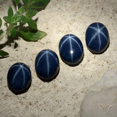 Gemme di Zaffiro stellato Blu scuro naturale da 4.64 ct, Ovale, Opaco