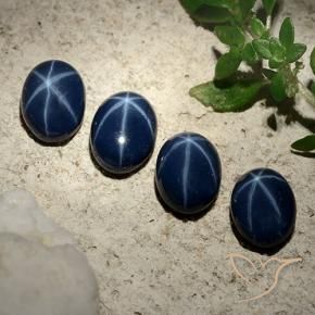 Gemme di Zaffiro stellato Blu scuro naturale da 4.64 ct, Ovale, Opaco