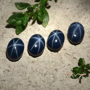 Gemme di Zaffiro stellato Blu scuro naturale da 5.43 ct, Ovale, Opaco
