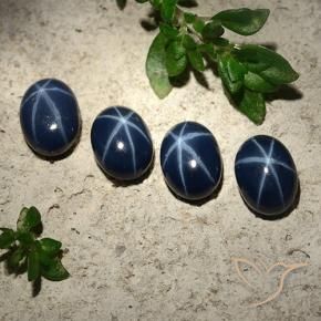 Gemme di Zaffiro stellato Blu scuro naturale da 5.43 ct, Ovale, Opaco