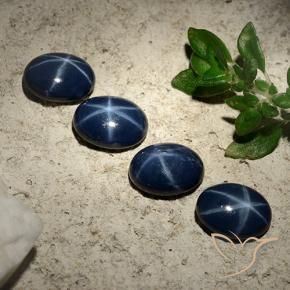 Gemme di Zaffiro stellato Blu scuro profondo naturale da 3.92 ct, Ovale, Opaco