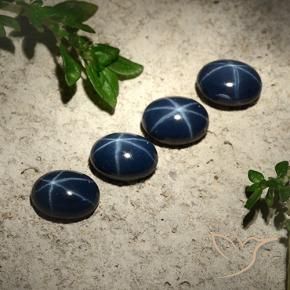 Gemme di Zaffiro stellato Blu scuro profondo naturale da 5.48 ct, Ovale, Opaco