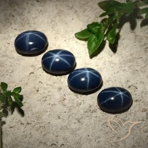 Gemme di Zaffiro stellato Blu scuro profondo naturale da 5.48 ct, Ovale, Opaco