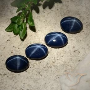 Gemme di Zaffiro stellato Blu scuro naturale da 3.50 ct, Ovale, Opaco