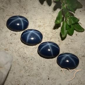 Gemme di Zaffiro stellato Blu scuro profondo naturale da 3.27 ct, Ovale, Opaco