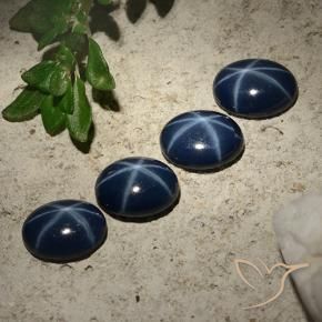 Gemme di Zaffiro stellato Blu scuro profondo naturale da 3.27 ct, Ovale, Opaco