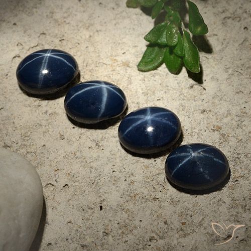 6.04ctw Naturale Blu scuro Zaffiro stellato, Ovale, Opaco
