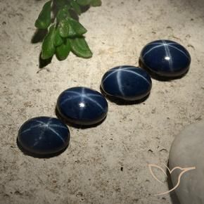 Gemme di Zaffiro stellato Blu scuro naturale da 6.04 ct, Ovale, Opaco